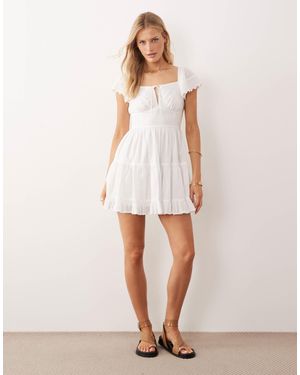Iisla & Bird Broderie Mini Beach Dress - White