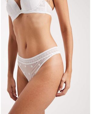 New Look Daisy Embroidered Thong - Brown