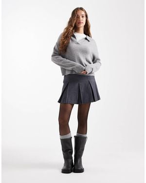 Mango Teen Tailored Pleated Skort - Blue