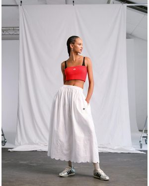 adidas Originals x asos - jupe longue à broderie anglaise - Gris