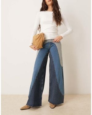 Wrangler X Lainey Wilson Contrast Panel Wide Leg Jeans - Blue