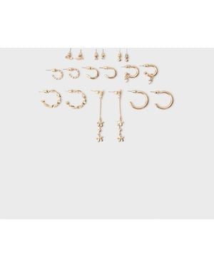 Stradivarius Set mit 9 schmetterlingsohrringen - Natur