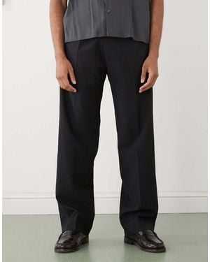 Weekday Relaxed Fit Tailored Trousers - Black