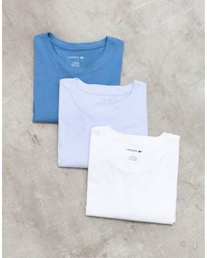 Lacoste Set Van 3 Katoenen T-Shirts Met Ronde Hals - Wit