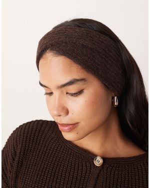 ASOS Cross Over Knit Headband - Brown