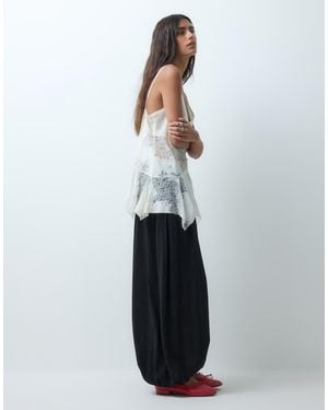 Miss Selfridge Pantalones Balloon Negros - Blanco