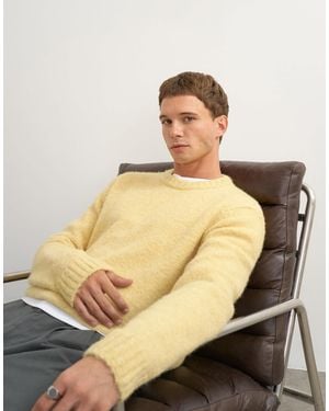 TOPMAN Relaxed Fit Loose Knit Sweater - Natural