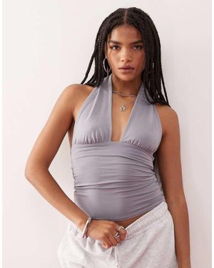 Weekday Deep Halter Neck Top - Purple