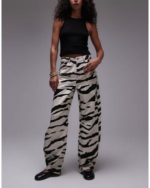 TOPSHOP Barrel Mid Rise Jean - Black