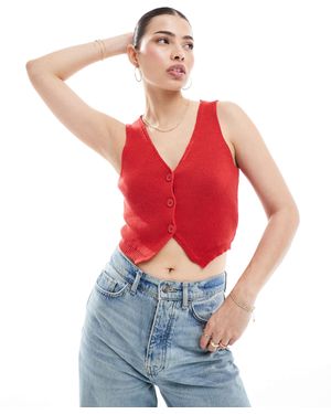 Stradivarius Knit Vest - Red