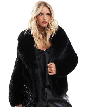 Forever New Faux Fur Coat - Black