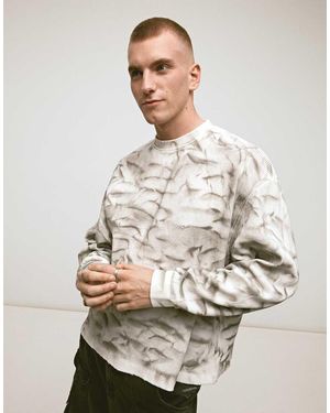 Bershka Heavyweight Tie-dye Long Sleeve T-shirt - Natural