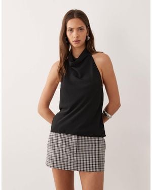 Mango Cowl Neck Sleeveless Top - Black