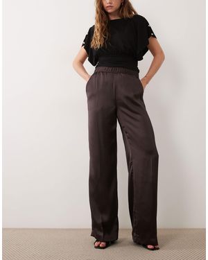 Mango Satin Straight Trouser - Black