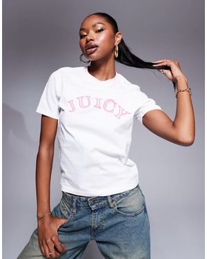 Juicy Couture Collegiate Logo Girlfriend T-shirt - White