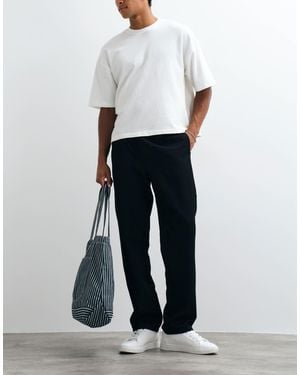 ASOS Straight Herringbone Trouser - White
