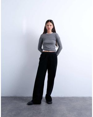TOPSHOP Joggers Negros Sin Cierres De Pana De - Blanco