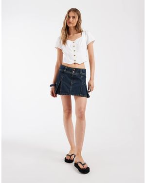Levi's Geplooide Denim Mini Rok - Blauw