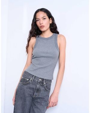 TOPSHOP Rib Racer Vest - Blue