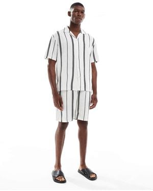 Only & Sons Linen Look Short Co-Ord - White
