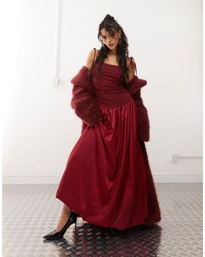 Amy Lynn Alexa Satin Maxi Dress - Red