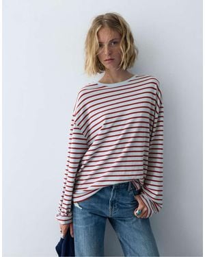 Pull&Bear Striped Long Sleeve T-shirt - Multicolour