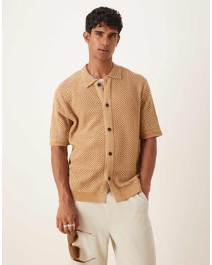 SELECTED Crochet Shirt - Natural