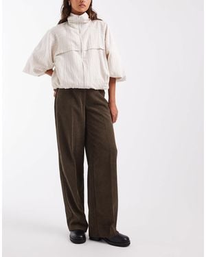 Pieces Hoch geschnittene cordhose als kombiteil - Weiß