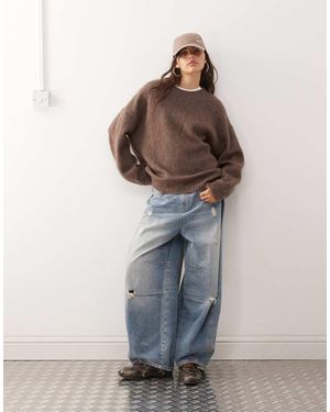 Weekday Premium Wool & Mohair Blend Jumper - Brown