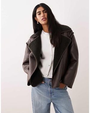 Vila Reversible Faux Shearling Jacket - Black