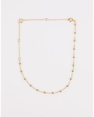 Lovisa Pulsera Dorada De Cadena De Esferas De Plata De Ley Chapada En Oro De - Blanco