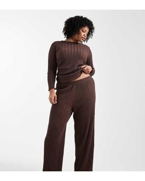 ONLY Textured Trousers Co-Ord - Brown