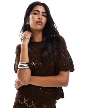 Miss Selfridge Crochet Beach Tee Co Ord - Black