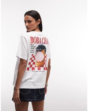 Noisy May Oversized T-Shirt With Chai Back Print - White