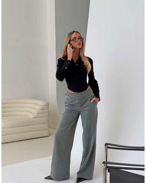 Princess Polly Jinny Broek Met Gespsdetail En Wijde Pijpen - Wit