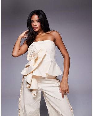 ASOS – trägerloses oberteil aus baumwoll-twill - Grau