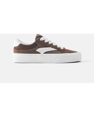 Pull&Bear Baskets en cuir - Blanc