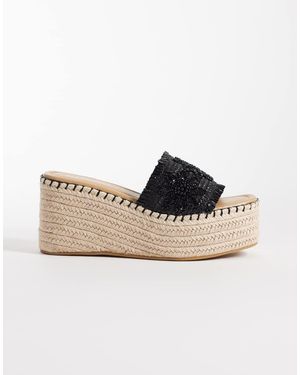 Glamorous Espadrilles Wedge Heeled Sandals - Natural