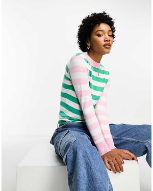 Gianni Feraud Contrast Trim Striped Jumper - White