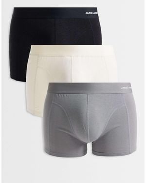 Jack & Jones 3 Pack Bamboo Trunks - Gray