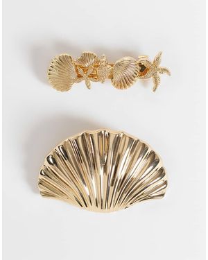 ONLY Set Van 2 Haarclips Met Schelpen - Wit
