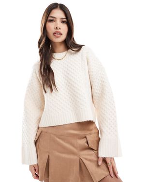 ASOS – kastiger strickpullover - Weiß