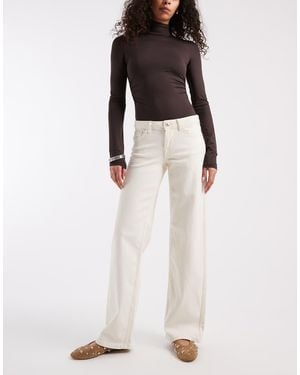 ONLY Judy Low Rise Wide Leg Jeans - White
