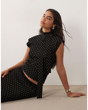 Pretty Lavish – bonnie – hochgeschlossenes strickoberteil - Schwarz