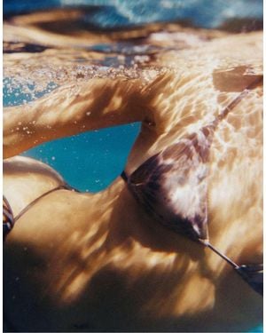 Pull&Bear Triangle Tie-dye Bikini Top - Blue