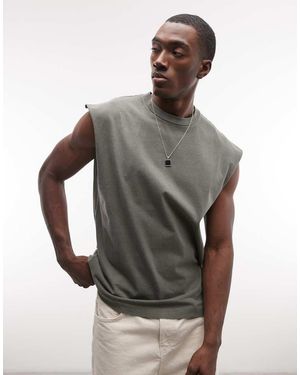 Weekday Oversized Mouwloos T-Shirt - Grijs
