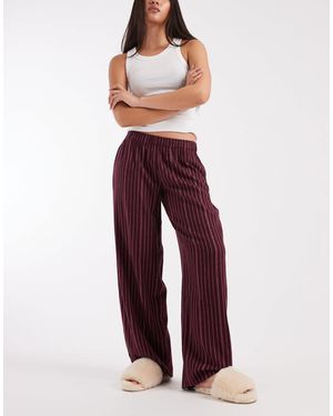 Cotton On Flannel Barrel Leg Lounge Trouser - Red