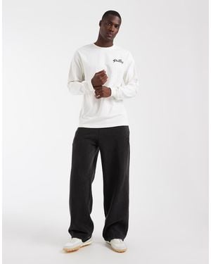 Stan Ray Logo Long Sleeve T-shirt With Back Print - White
