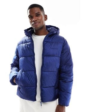 Jack & Jones Hooded Puffer Jacket With Sheen - Blue