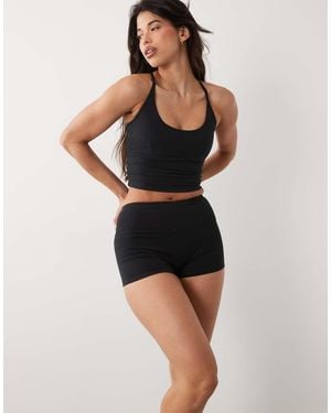 4505 Hourglass Icon High Waist 3 Inch Booty Shorts - Black